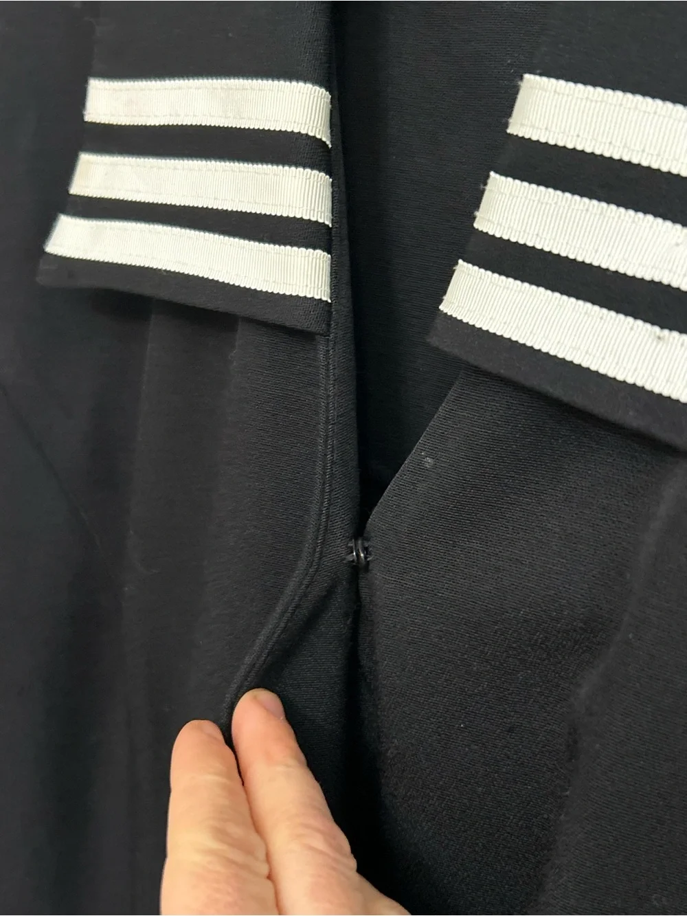 Danny & Nicole Black Double Breasted Nautical Sailor Dress with Stripe Collar - Picture 4 of 10